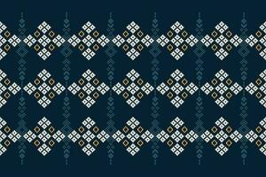 ethnique géométrique en tissu modèle traverser point.ikat broderie ethnique Oriental pixel modèle marine bleu Contexte. abstrait, vecteur, illustration. texture, vêtements, cadre, décoration, motifs, soie fond d'écran. vecteur