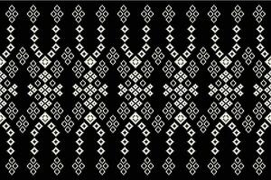 ethnique géométrique en tissu modèle traverser point.ikat broderie ethnique Oriental pixel modèle noir Contexte. abstrait, vecteur, illustration. texture, vêtements, cadre, décoration, motifs, soie fond d'écran. vecteur