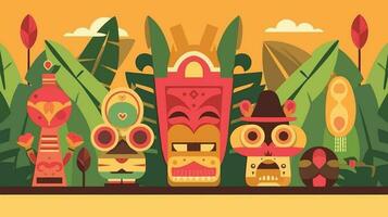 tiki Festival Contexte vecteur illustration