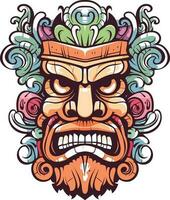 tiki festival, tiki homme vecteur illustration, tiki homme art pour T-shirt conception, autocollant et mur art