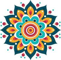 magnifique et coloré mandala art illustration pour mur décor, autocollants et décoration vecteur