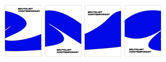 ensemble de abstrait brutaliste arrière-plan. contemporain dynamique minimaliste ondulé formes. carte, couverture, bannière branché rétro brutaliste style vecteur