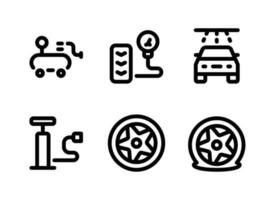 ensemble simple d'icônes de ligne vectorielle de service de voiture vecteur