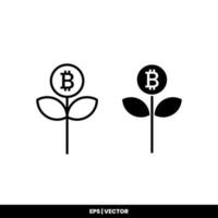 bitcoin icône Paiement symbole signe. crypto-monnaie logos. Facile vecteur. vecteur