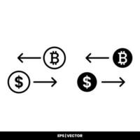 bitcoin icône Paiement symbole signe. crypto-monnaie logos. Facile vecteur. vecteur