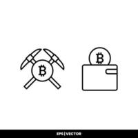 bitcoin icône Paiement symbole signe. crypto-monnaie logos. Facile vecteur. vecteur