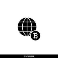 bitcoin icône Paiement symbole signe. crypto-monnaie logos. Facile vecteur. vecteur