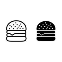 modèle de logo d'illustration vectorielle icône burger vecteur