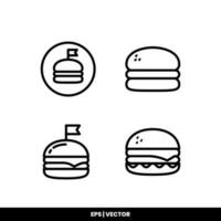 modèle de logo d'illustration vectorielle icône burger vecteur