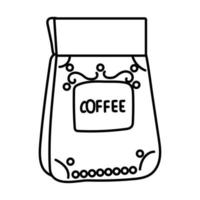 icône de style de ligne de produit de sac à café vecteur