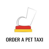 rouge bouton commande une animal de compagnie Taxi patte de le animal presse le bouton vecteur