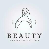 gros hijab musulman beauté logo vecteur illustration conception
