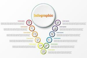 infographie cette fournit une détaillé rapport de le entreprise, divisé dans 11 les sujets. vecteur