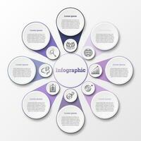 infographie cette fournit une détaillé rapport de le entreprise, divisé dans 8 les sujets. vecteur