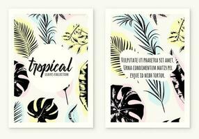 modèle affiche illustration tropical les plantes et feuilles, main tiré style, contour esquisser. la toile bannière. vecteur