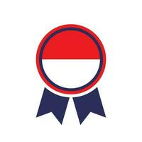 badge avec Indonésie pays drapeau dans arrondi forme plat conception vecteur illustration gratuit