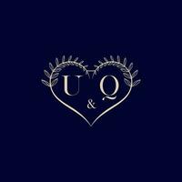 uq floral l'amour forme mariage initiale logo vecteur