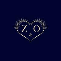 zo floral l'amour forme mariage initiale logo vecteur