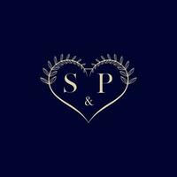 sp floral l'amour forme mariage initiale logo vecteur