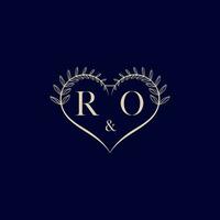 ro floral l'amour forme mariage initiale logo vecteur