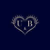 ub floral l'amour forme mariage initiale logo vecteur