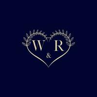 wr floral l'amour forme mariage initiale logo vecteur