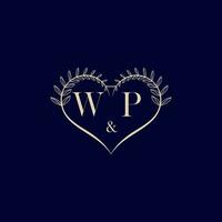 wp floral l'amour forme mariage initiale logo vecteur