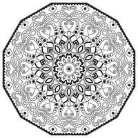 mandala dessin pour coloration noir lignes. blanc Contexte vecteur