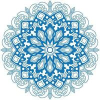mandala dessin pour coloration bleu lignes. blanc Contexte coloration livre vecteur