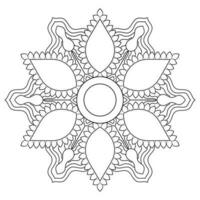 mandala dessin pour coloration noir lignes. blanc Contexte vecteur