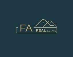 FA réel biens consultants logo conception vecteurs images. luxe réel biens logo conception vecteur