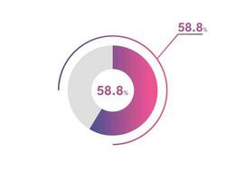 58,8 pourcentage cercle diagrammes infographie vecteur, cercle diagramme affaires illustration, conception le 58,8 segment dans le tarte graphique. vecteur