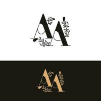 dessiné à la main mariage monogramme aa logo vecteur