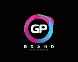 initiale lettre gp logo conception avec coloré style art vecteur