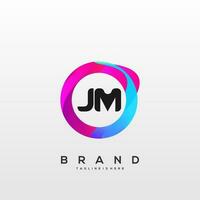 lettre jm pente Couleur logo vecteur conception