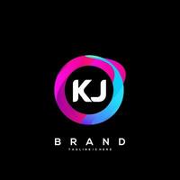 lettre kj pente Couleur logo vecteur conception