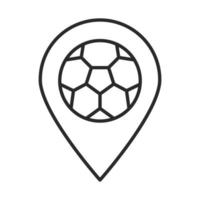 emplacement du pointeur de jeu de football avec icône de style de ligne de tournoi de sports récréatifs de la ligue de balle vecteur