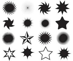 formes de brutalisme, éléments géométriques minimalistes, formes abstraites de bauhaus. forme simple d'étoile et de fleur, forme de base, ensemble de vecteurs d'éléments graphiques modernes à la mode vecteur