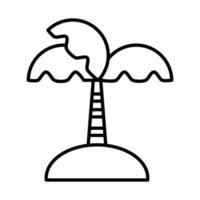 icône de style de ligne botanique feuillage de palmier tropical vecteur