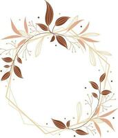 Cadre circulaire avec branches et feuilles isolé icône vecteur illustration conception