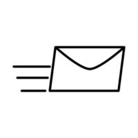 icône de style de ligne de distribution de courrier rapide de service de courrier demballage de livraison vecteur