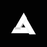 blanc chevauchement Triangle vecteur logo. cristal à la recherche logo. adapté pour entreprise, marque, produit, entreprise, et événement.