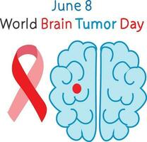 monde cerveau tumeur journée 8 juin vecteur