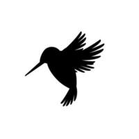 silhouette abstrait en volant colibris isolé sur blanc Contexte illustration vecteur