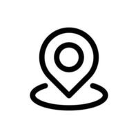 emplacement épingle avec noir contour symbole sur isolé blanc Contexte style icône pour GPS la navigation vecteur