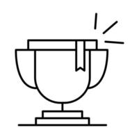 site Web de réussite du trophée de l'éducation en ligne et icône de style de ligne de cours de formation mobiles vecteur