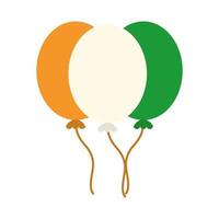 joyeux jour de l'indépendance inde ballons drapeau couleur décoration icône de style plat vecteur