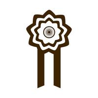 joyeuse fête de l'indépendance inde rosette honneur célébration silhouette icône de style vecteur