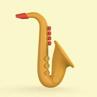 3d réaliste saxophone pour la musique concept conception dans Plastique dessin animé style. vecteur illustration