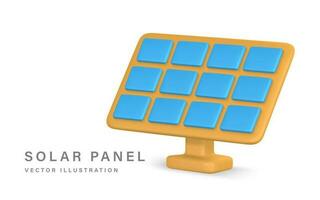 3d réaliste solaire Puissance station panneau. vert et alternative éco énergie concept. vecteur illustration